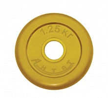 Диск обрезиненный 1,25 кг Антат, 51 мм, желтый