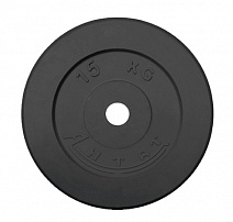 Диск обрезиненный 15 кг Антат, 51 мм, чёрный