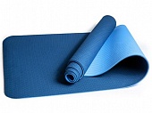 Коврик для йоги и фитнеса 183х61х0,6 см ТПЕ cиний/голубой