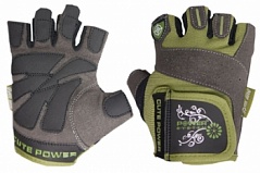 Перчатки для фитнеса женские ПС 2560 зелено-серые